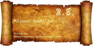 Mizsei Beáta névjegykártya