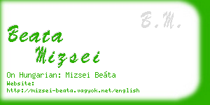 beata mizsei business card
